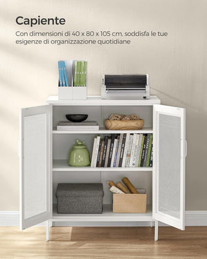 3-Tier Metal Cabinet with Mesh Doors - Karrari