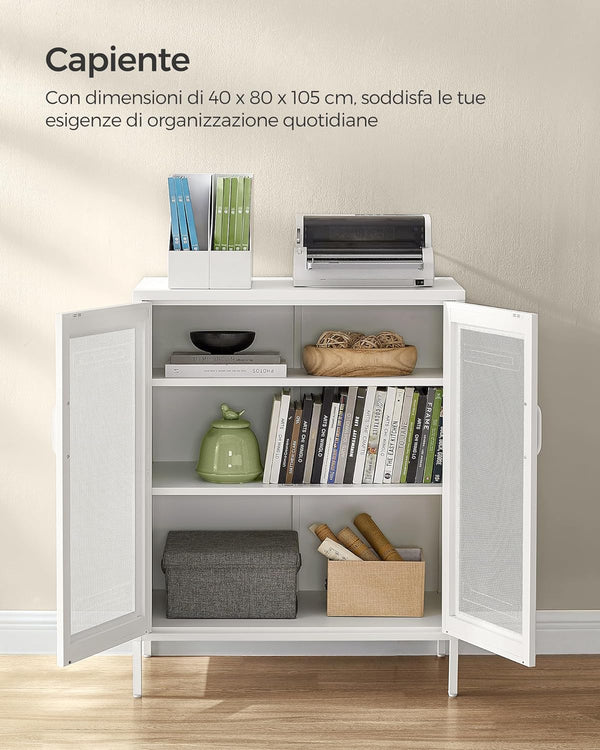 3-Tier Metal Cabinet with Mesh Doors - Karrari