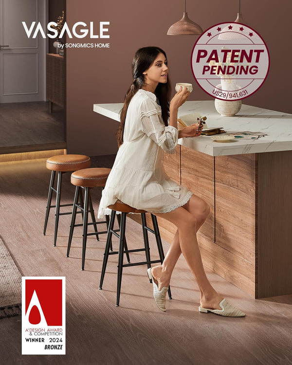 Set of 2 Backless Bar Stools