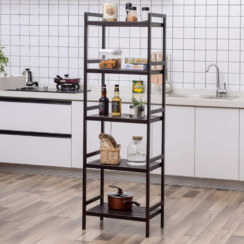 Adjustable Storage Shelf Rack, 5-Tier Multifunctional Shelving Unit Stand Tower