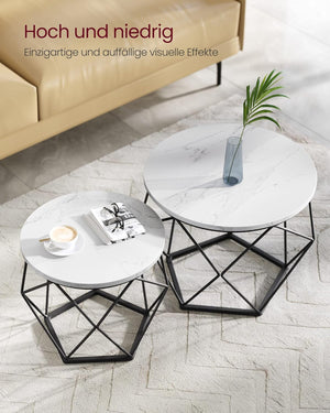 2-Piece Round Coffee Tables with Removable Tops - Karrari