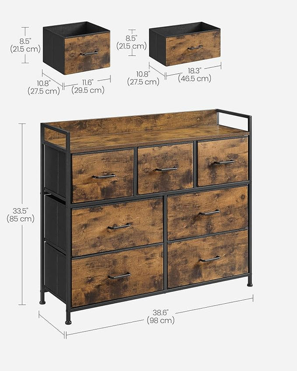 Bedroom Cabinet with 7 Fabric Drawers - Karrari