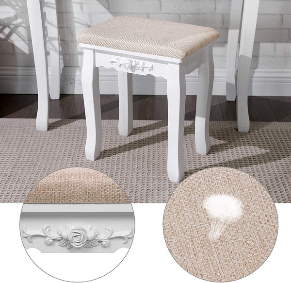 Makeup Vanity Set – 5 Drawers & Cushioned Stool - Karrari