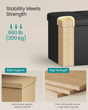 Folding Storage Ottoman Bench - Karrari