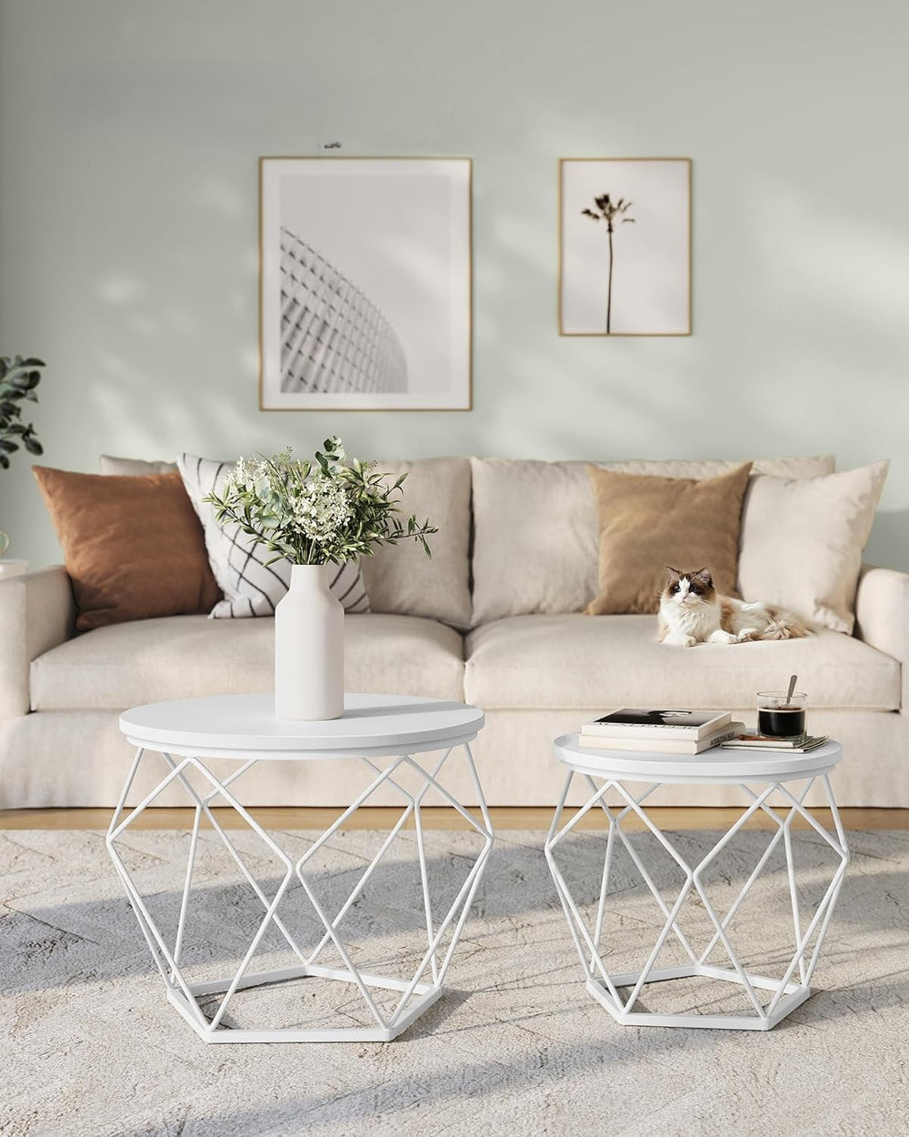 2-Piece Round Coffee Tables with Removable Tops - Karrari