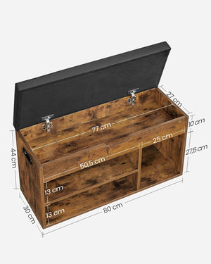 Shoe Bench with Cushion & Storage – 3 Compartments - Karrari