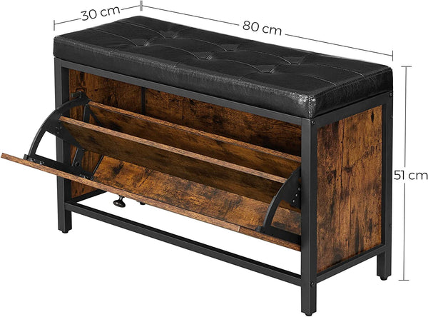 Industrial Shoe Bench with Padded Seat - Karrari