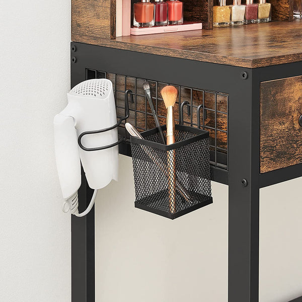 Makeup Table with Folding Mirror, Stool & Drawers - Karrari