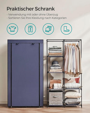 Fabric Wardrobe with Shelves & Hanging Rail