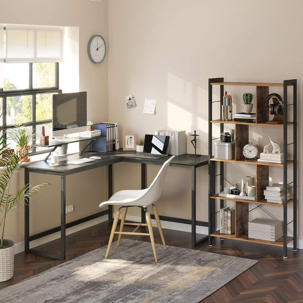 Desk L-shaped Computer Desk with Movable Monitor Mount - Karrari