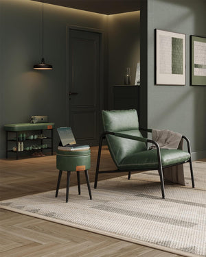 Mid-Century Chair with Armrests - Forest Green - Karrari