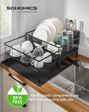 Expandable Dish Rack with Spout & Utensil Holder - Karrari