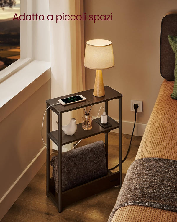 Side Table - Charging Port & Shelves - Karrari
