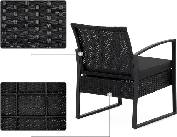 3-Piece PE Rattan Garden Furniture Set