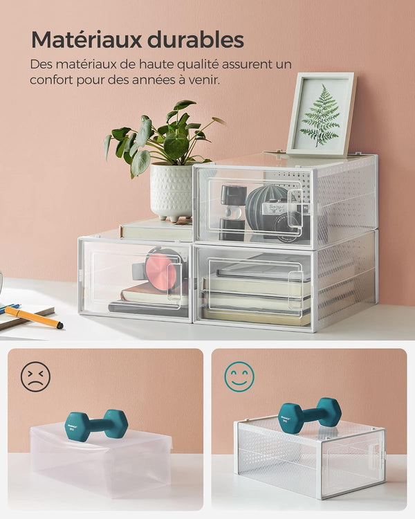 Pack of 18 Stackable Shoe Storage Boxes