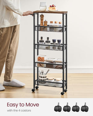 5-Shelf Kitchen Trolley with Wheels - Karrari