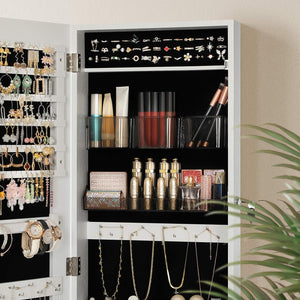 Wall Mounted Lockable Jewellery Cabinet with Mirror - Karrari