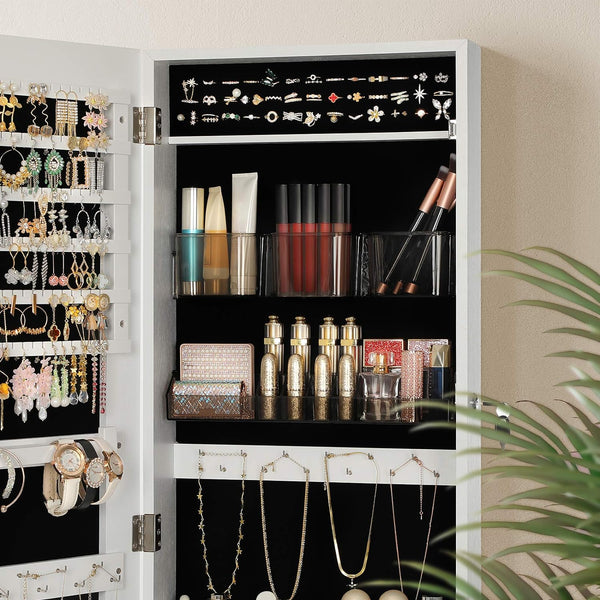 Wall Mounted Lockable Jewellery Cabinet with Mirror - Karrari