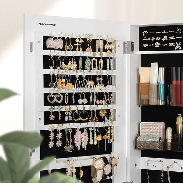 Wall Mounted Lockable Jewellery Cabinet with Mirror - Karrari