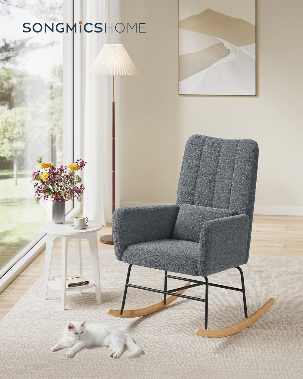 Rocking Chair with Armrests - Slate Grey - Karrari