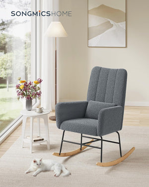 Rocking Chair with Armrests - Slate Grey - Karrari