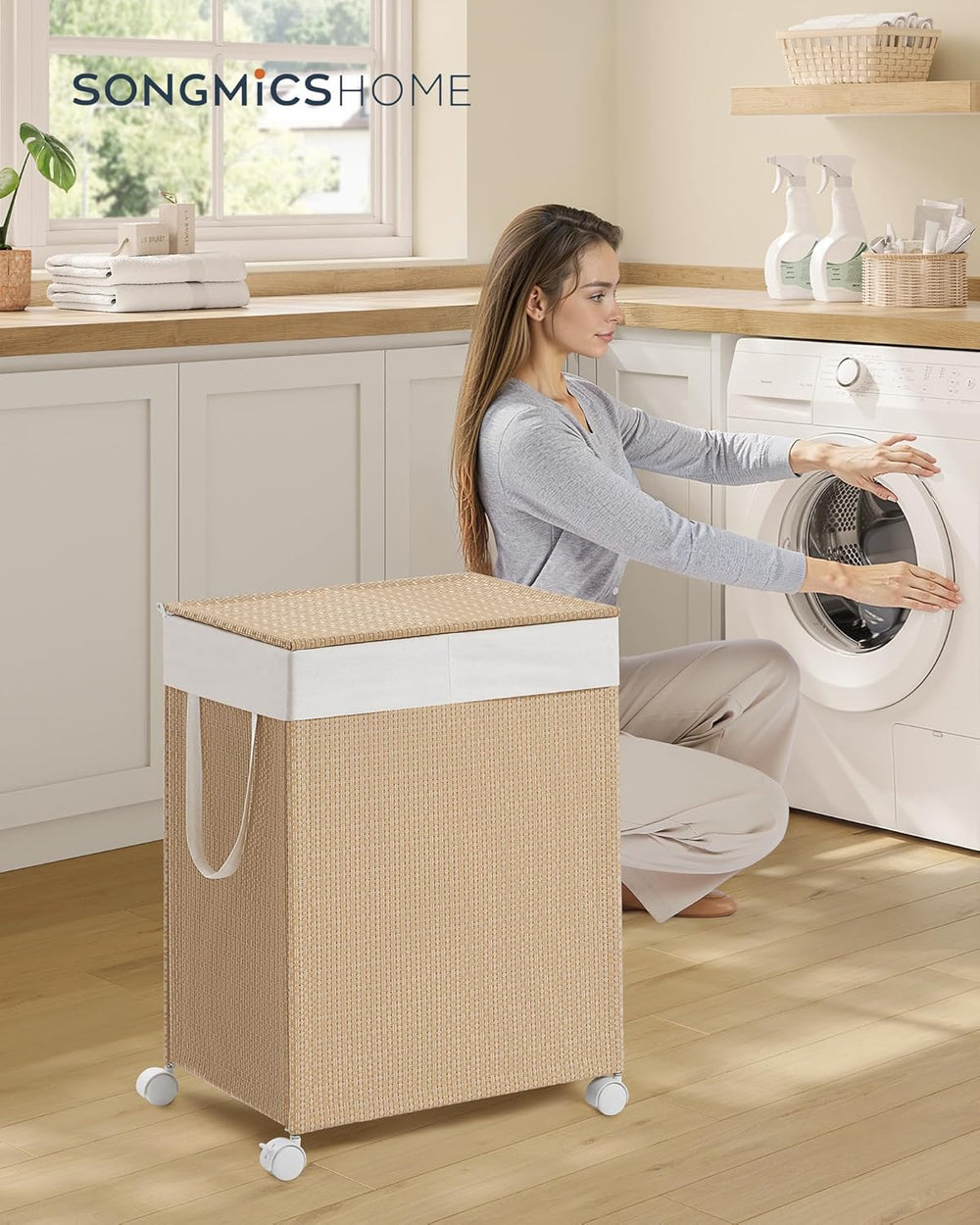 Laundry Sorter on Wheels – 2 Sections