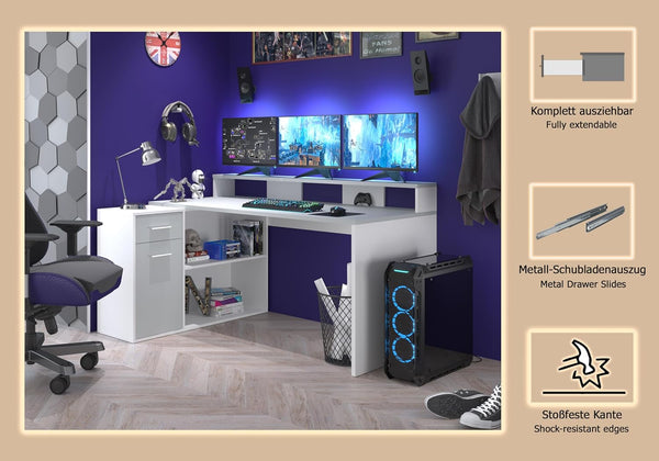 “Gamer” Corner Desk Combination - Karrari