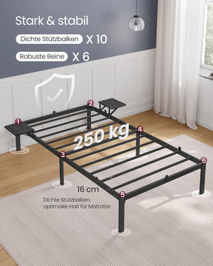 Single Bed Frame with Storage Shelves (200x90cm) - Karrari