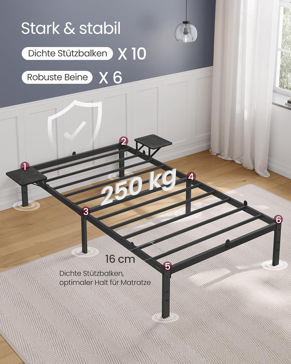 Single Bed Frame with Storage Shelves (200x90cm) - Karrari