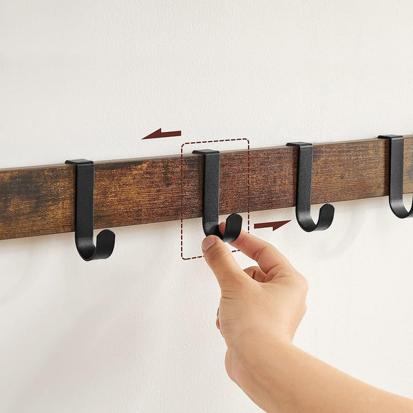 Wall Mounted Coat Rack - 10 Removable Hooks - Karrari