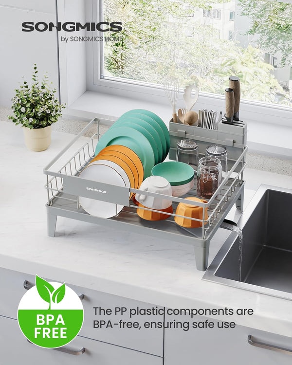 360° Dish Rack with Drain Spout & Cutlery Holder - Karrari