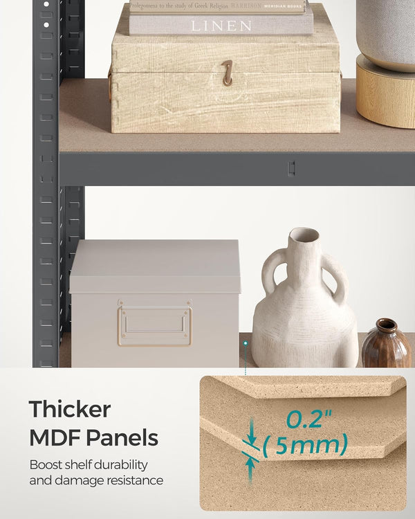 Heavy-Duty Storage Shelf - 5 Adjustable Steel Shelves (30x75x150cm) - Karrari