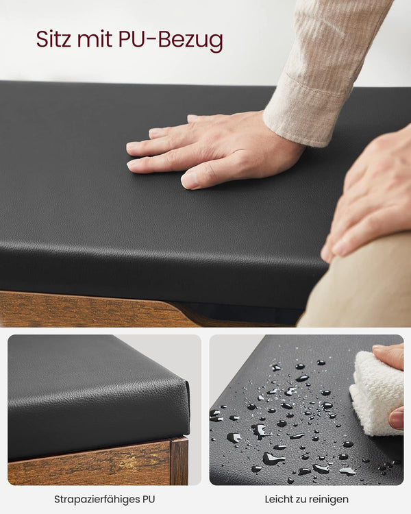 Shoe Bench with Cushion & Storage – 3 Compartments - Karrari