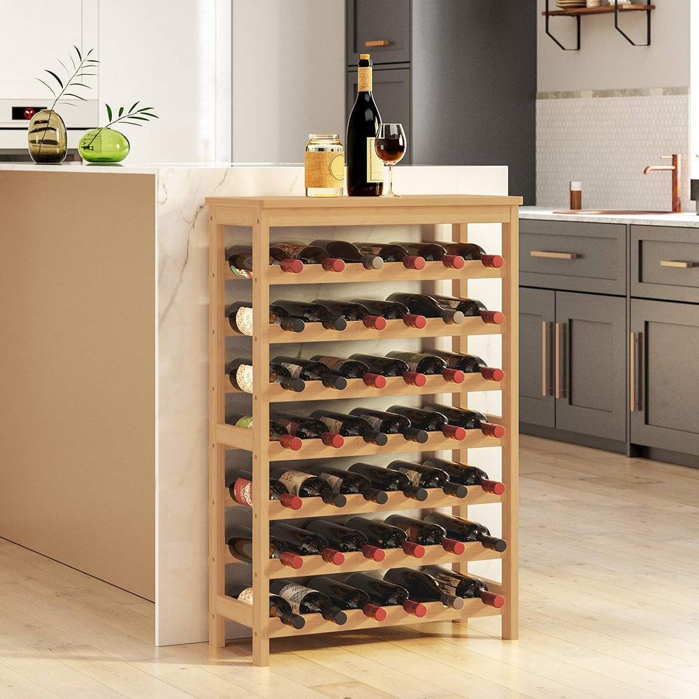 7-Tier Bamboo Wine Rack, Holds 42 Bottles - Karrari