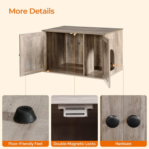 Cat Litter Box Enclosure Furniture with Removable Divider - Karrari