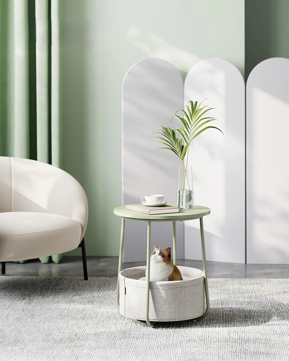 Side Table with Fabric Basket - Karrari