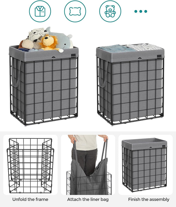Laundry Hamper, 23.8 Gal (90L) Laundry Basket, Collapsible Clothes Hamper - Karrari