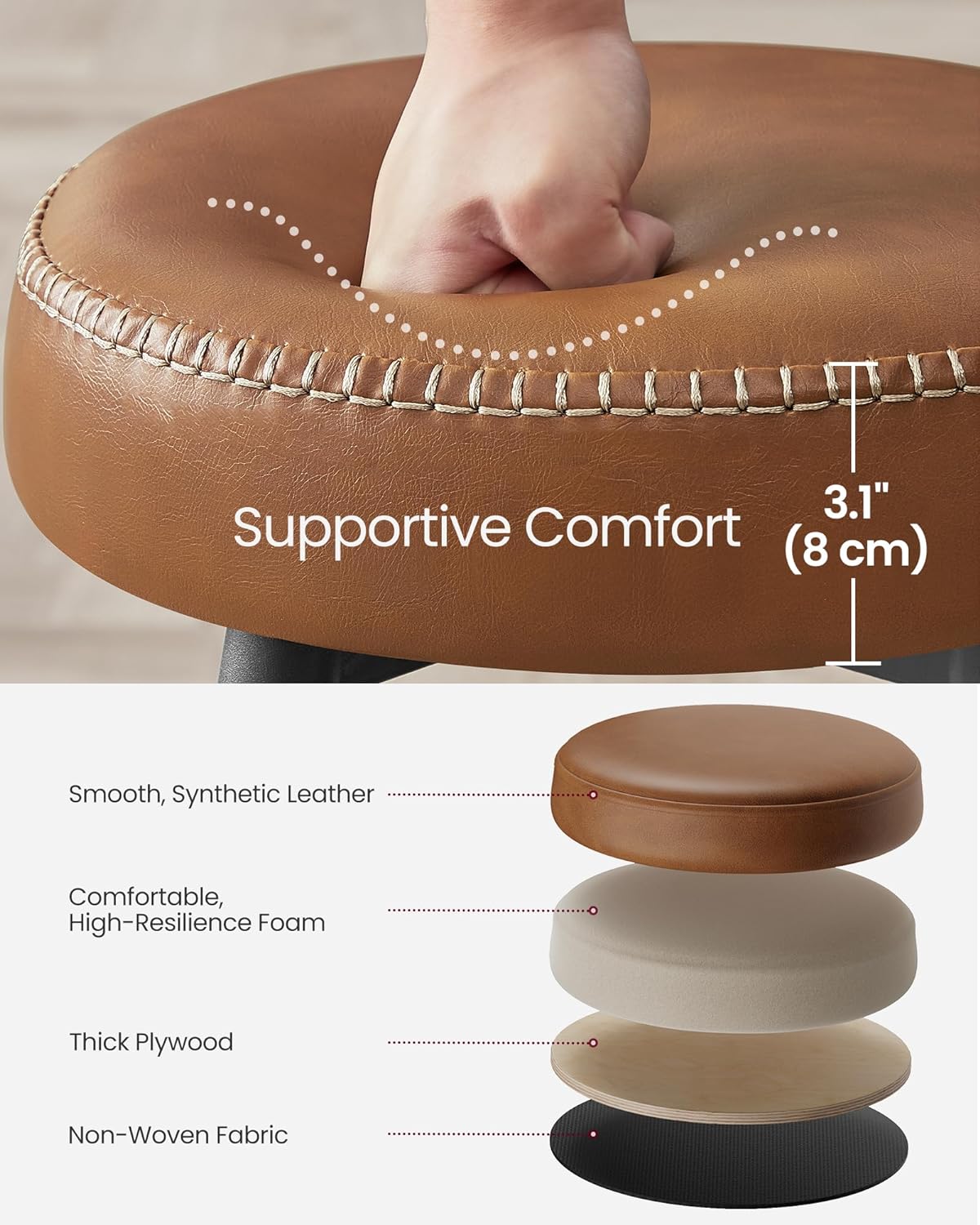 Stool Collection Set VASAGLE EKHO Collection - Bar Stools Set of 2, Kitchen Counter Stools,