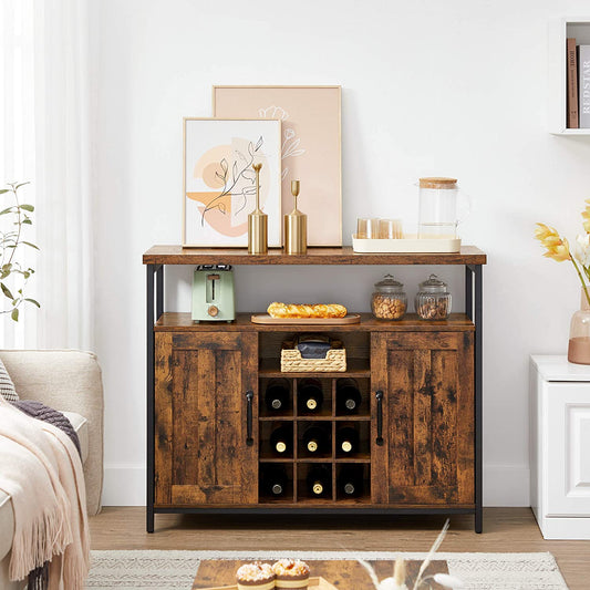 Storage Cabinet, Sideboard, Buffet Table with Bottle Holder, 2 Doors