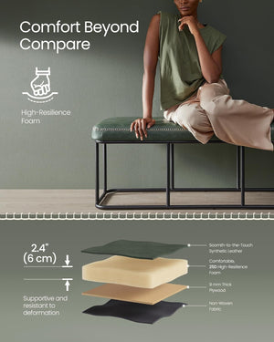 Faux Leather Bench – Steel Frame - Karrari