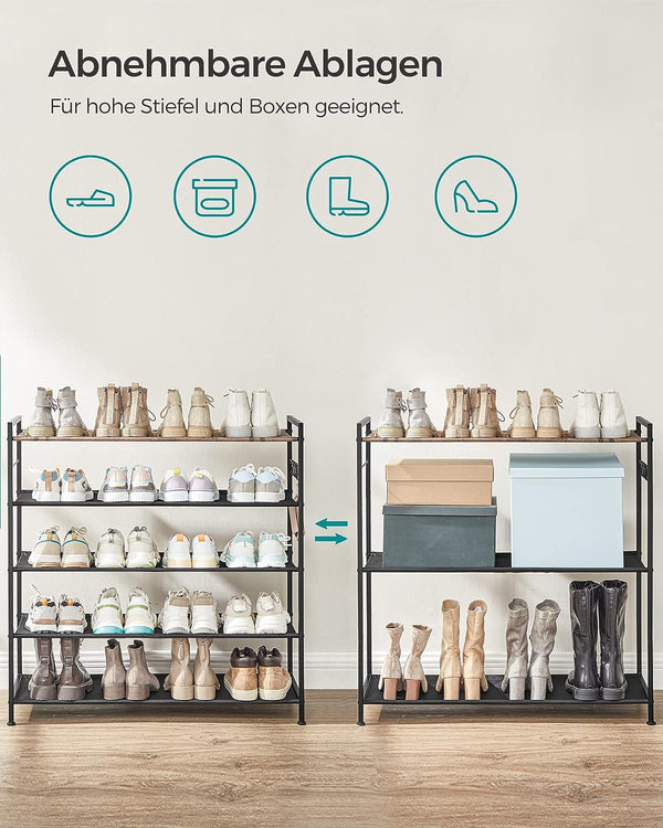5-Tier Metal Shoe Rack (20–25 Pairs) - Karrari