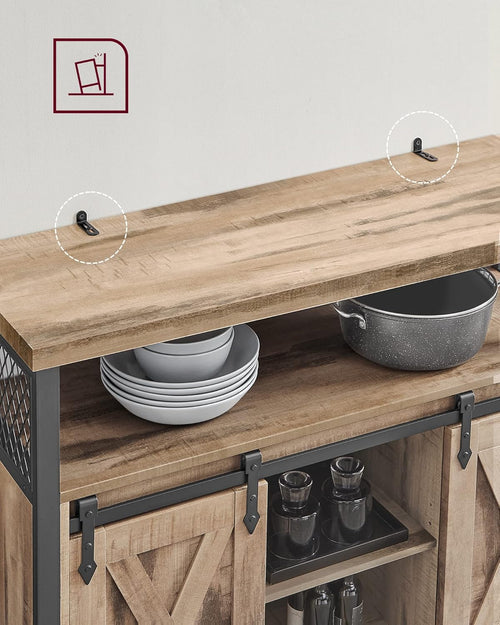 Sideboard with 2 Sliding Barn Doors - Karrari