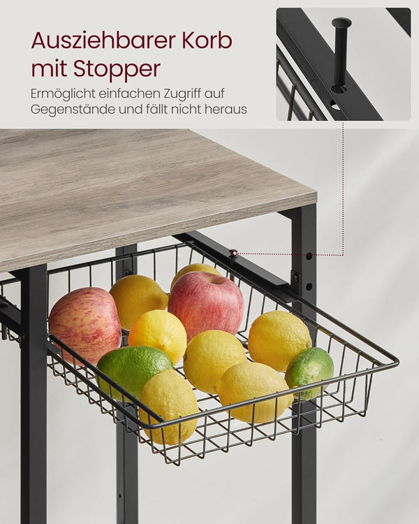 Kitchen Rack with Outlets – Greige/Black - Karrari
