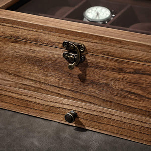 8-Slot 2-Tier Wooden Watch Box - Glass Lid - Karrari