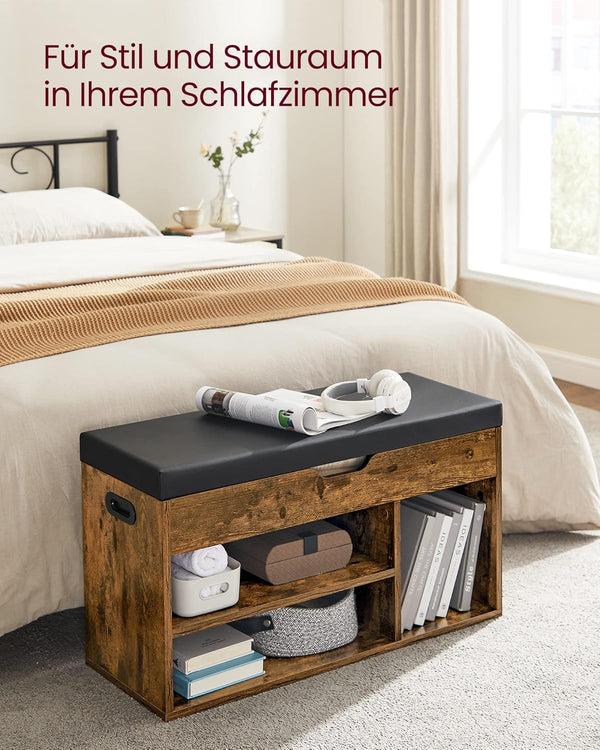 Shoe Bench with Cushion & Storage – 3 Compartments - Karrari