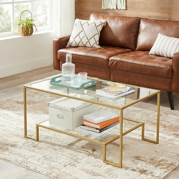 Gold Glass Coffee Table - Karrari
