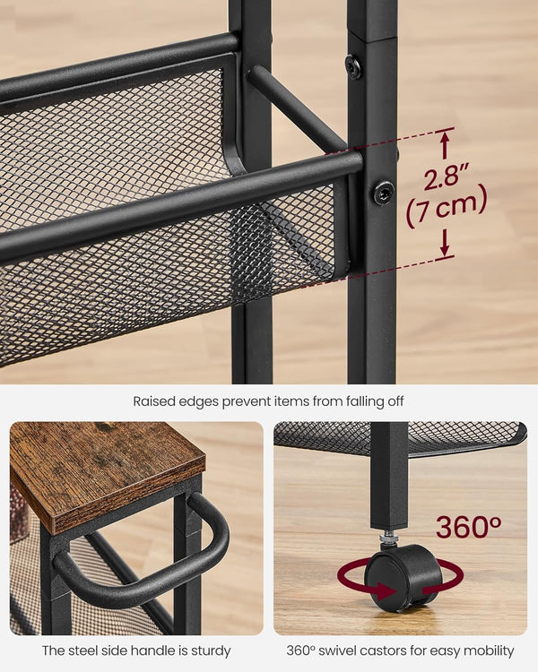 5-Shelf Kitchen Trolley with Wheels - Karrari