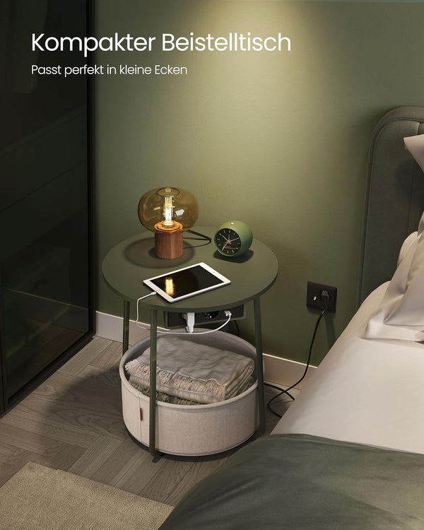 Side Table with Socket & Basket - Karrari