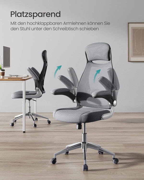 Executive Mesh Chair with Folding Armrests