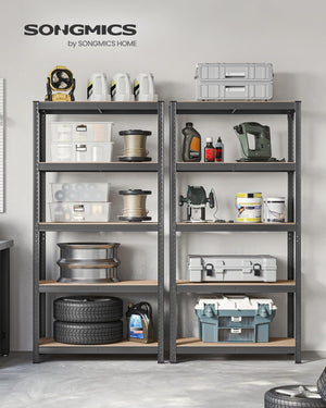 5-Tier Steel Shelving Unit - Heavy-Duty Garage Storage Rack (40x90x180cm) - Karrari